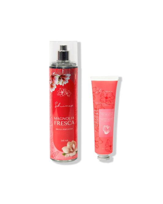 KIT BRUMA PERFUMADA Y CREMA HUMECTANTE MAGNOLIA FRESCA